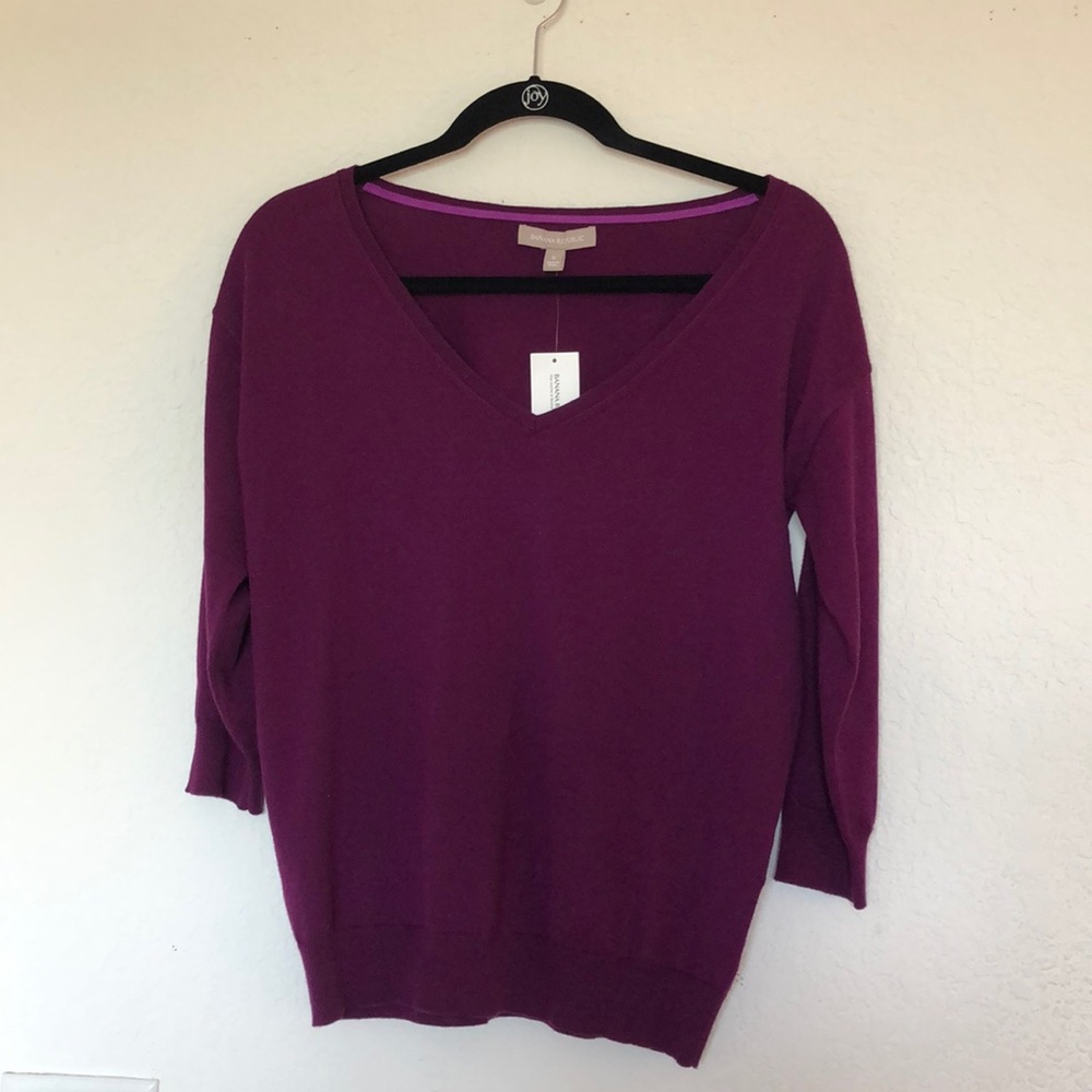 Banana Republic Silk Blend Marilyn V-Neck Sweater